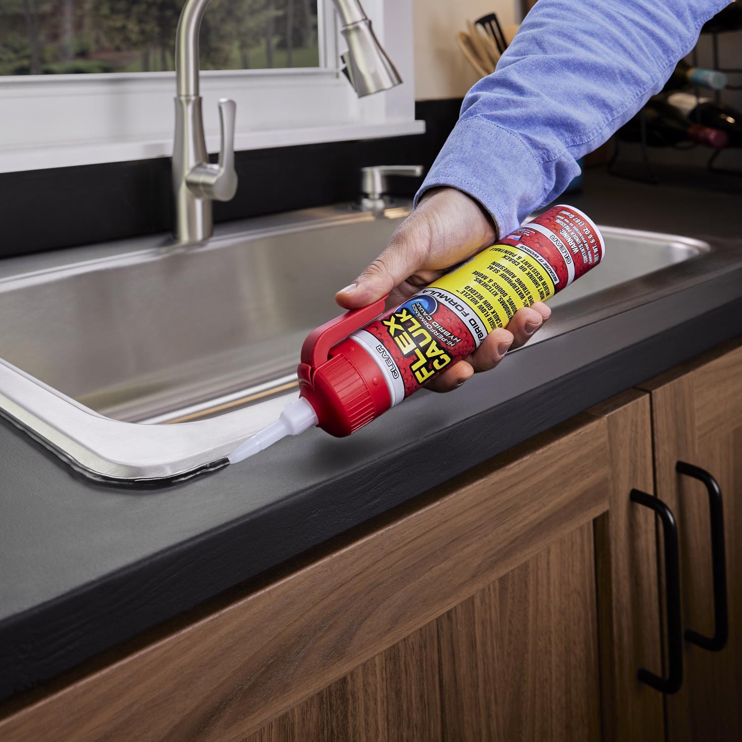 Flex Seal Family of Products Flex Caulk Clear Polymer Advanced Hybrid Polymer Caulk 6.6 fl. oz.
