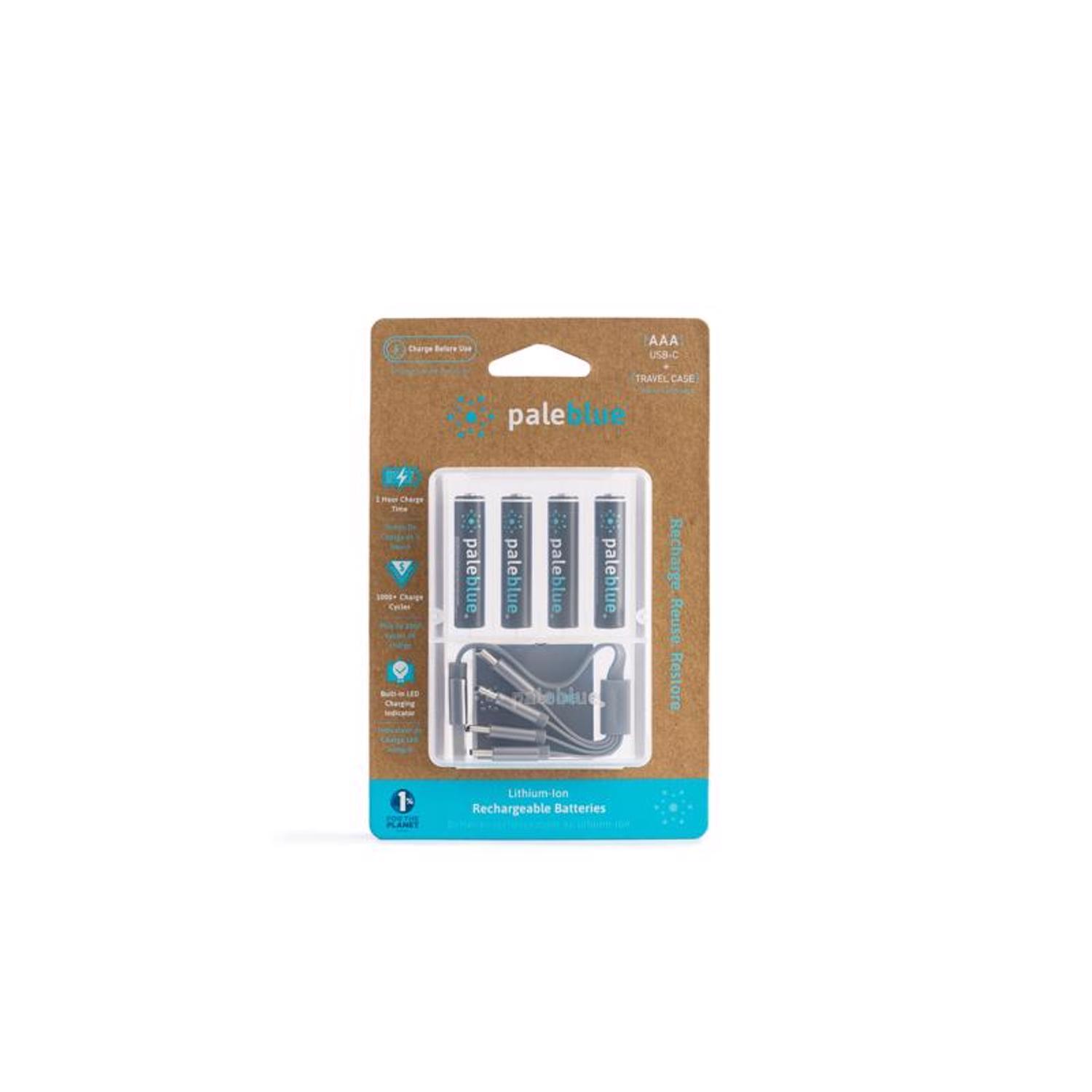 Pale Blue Earth AAA Lithium Batteries 4 Pack Carded