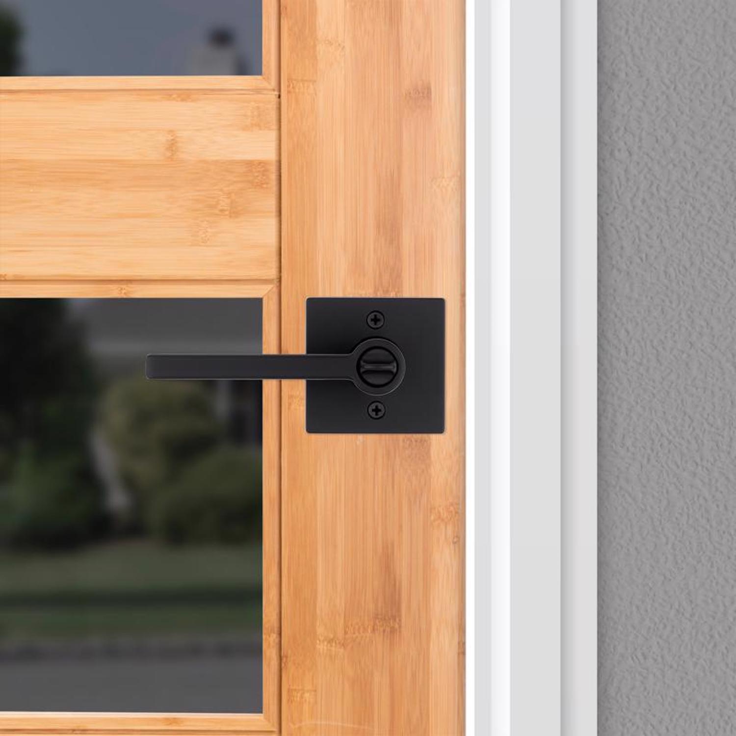 Kwikset Halifax Matte Black Entry Door Knob 2-3/4 in.