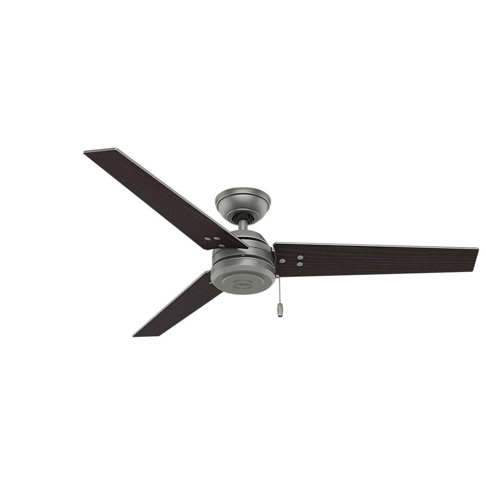 Hunter Cassius 52 in. Indoor/Outdoor Matte Silver Ceiling Fan