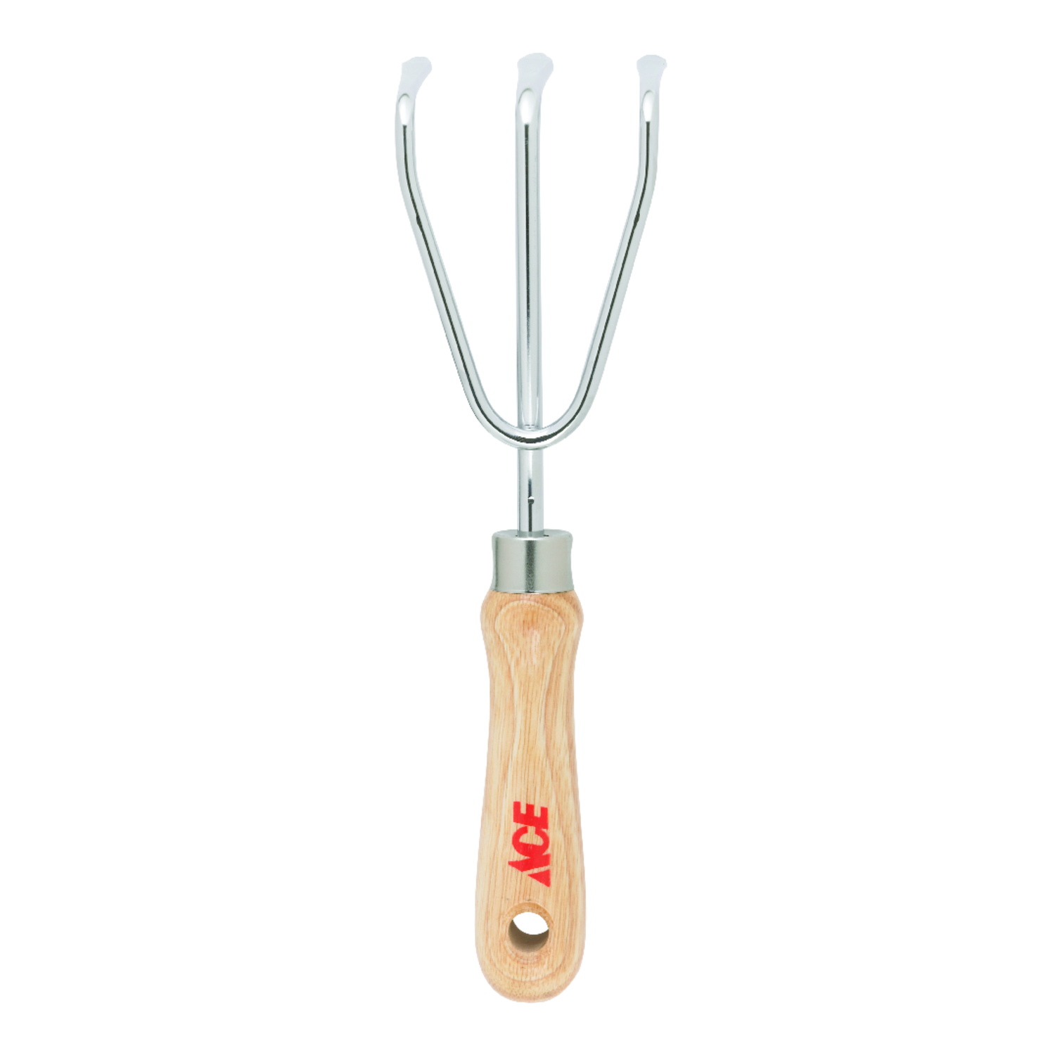 Ace 3 Tine Steel Hand Cultivator Wood Handle