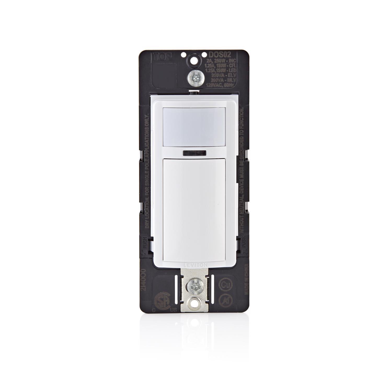 Leviton Decora 2.5 amps Single Pole Motion Sensor Switch White 1 pk