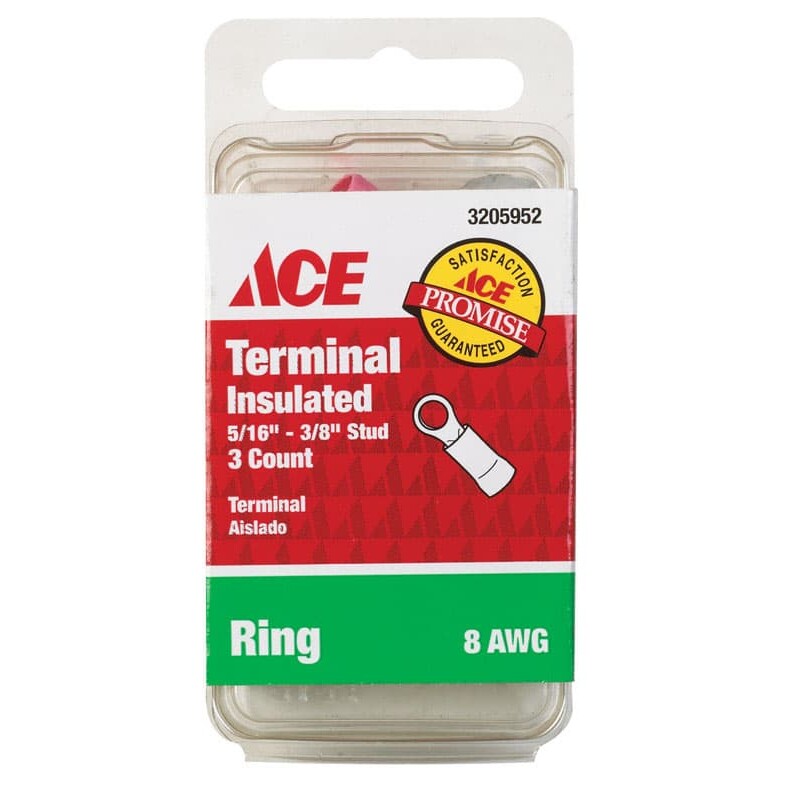 Ace Ring Terminal Red 3 pk