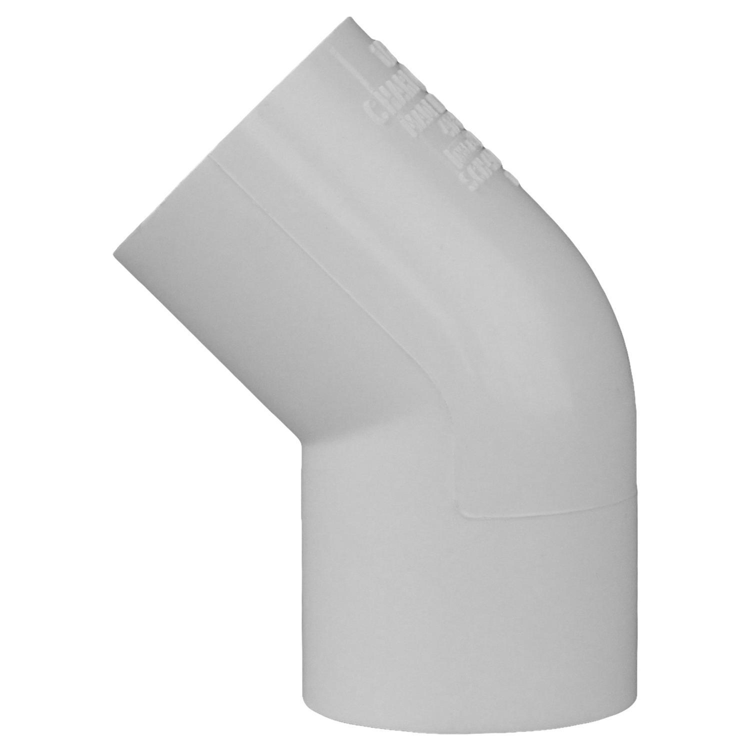 Charlotte Pipe Schedule 40 1/2 in. Slip X 1/2 in. D Slip PVC 45 Degree Elbow 1 pk