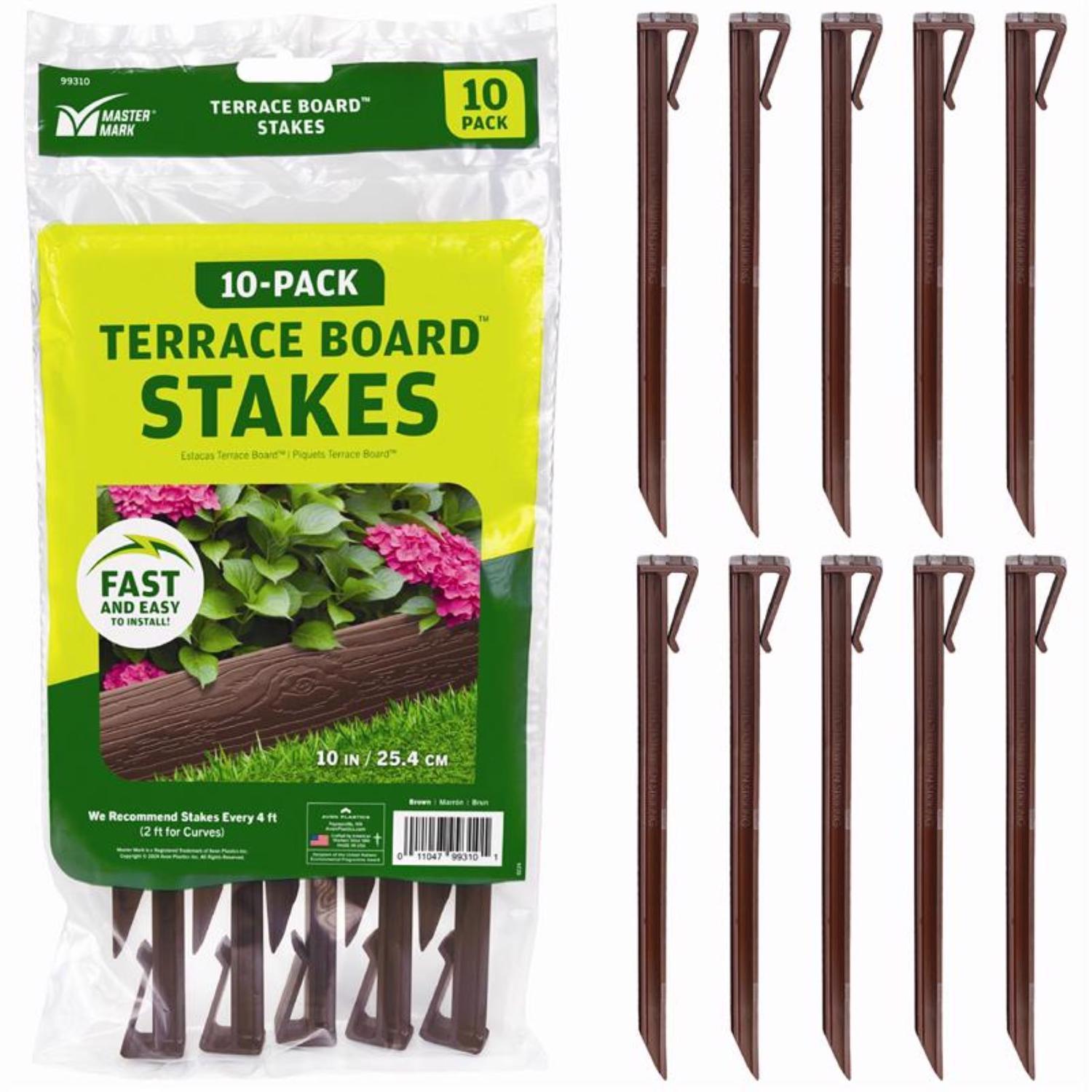 Master Mark Terrace Board 10 in. H Plastic Brown Stake Kit