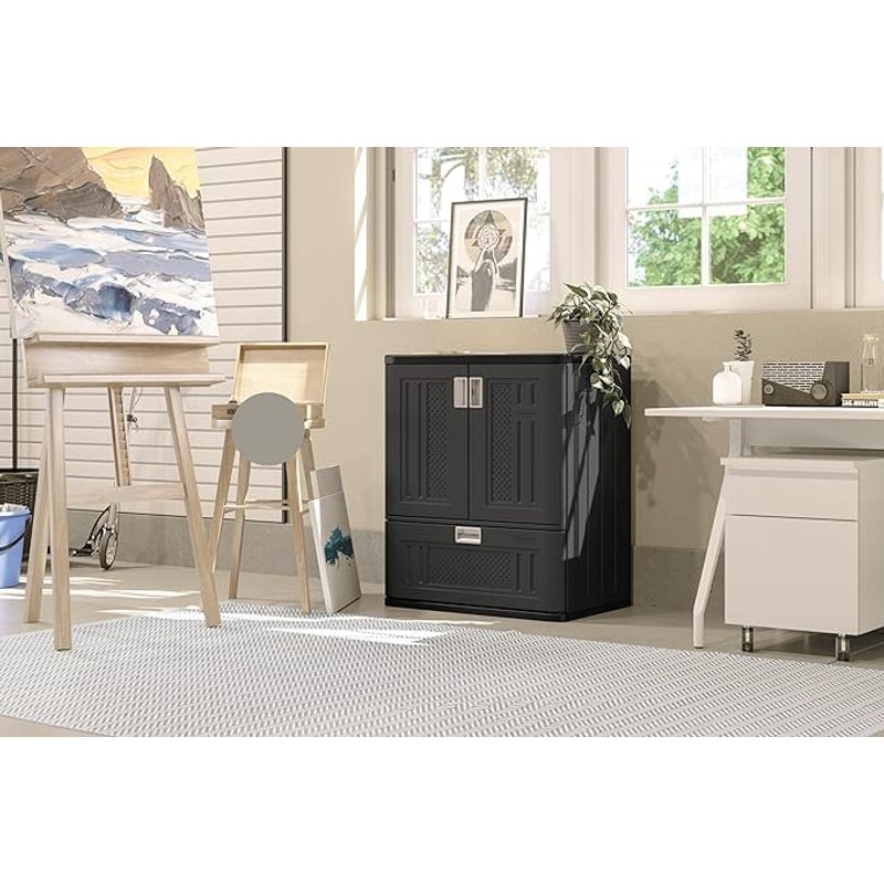 Suncast Single Drawer Base Storage Black