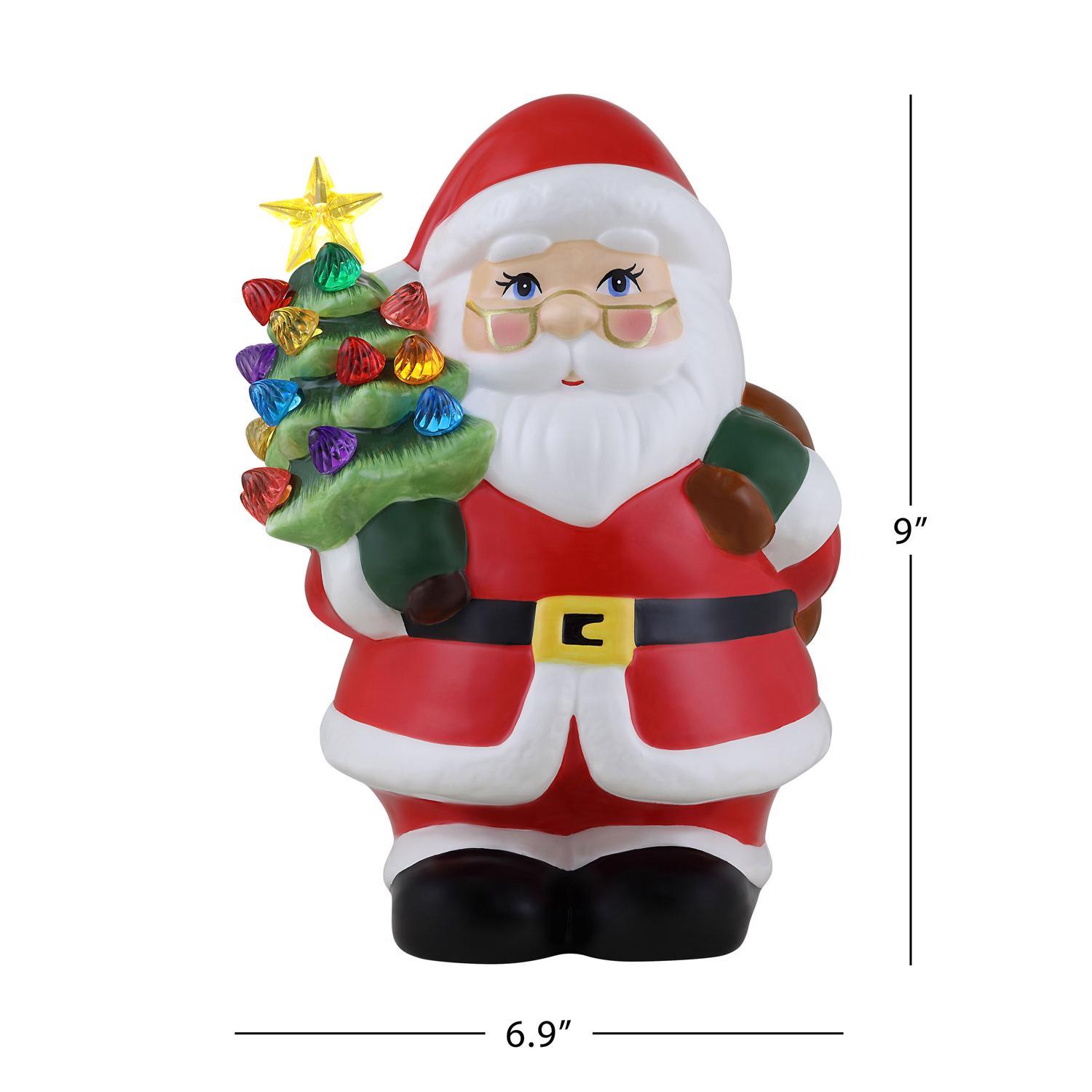 Mr. Christmas LED Ceramic Santa Claus with Tree Table Decor 9.25 in.