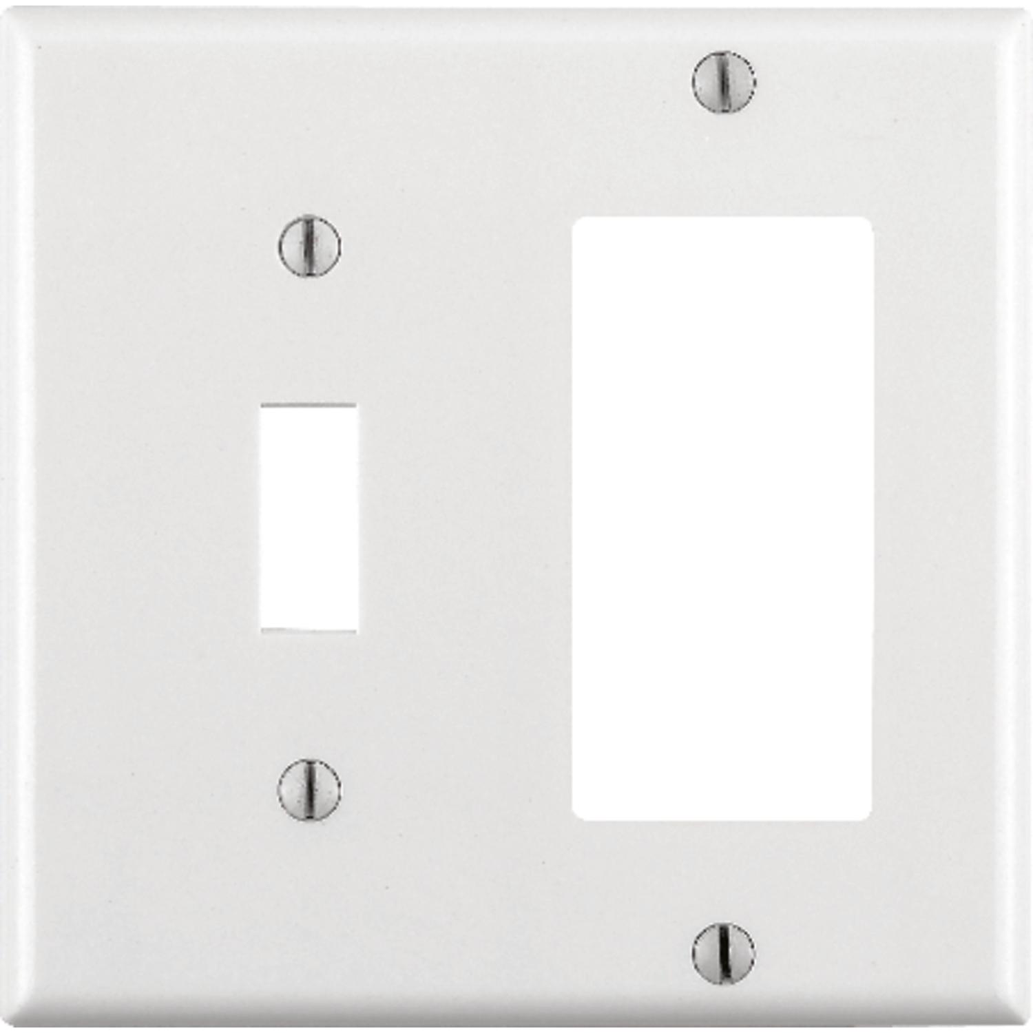 Leviton Decora White 2 gang Thermoset Plastic Decorator/Toggle Wall Plate 1 pk