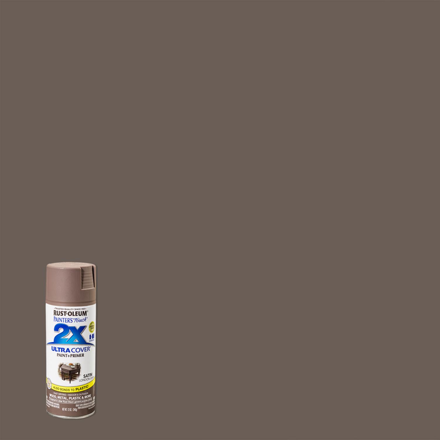 Rust-Oleum Painter's Touch 2X Ultra Cover Satin London Gray Paint+Primer Spray Paint 12 oz