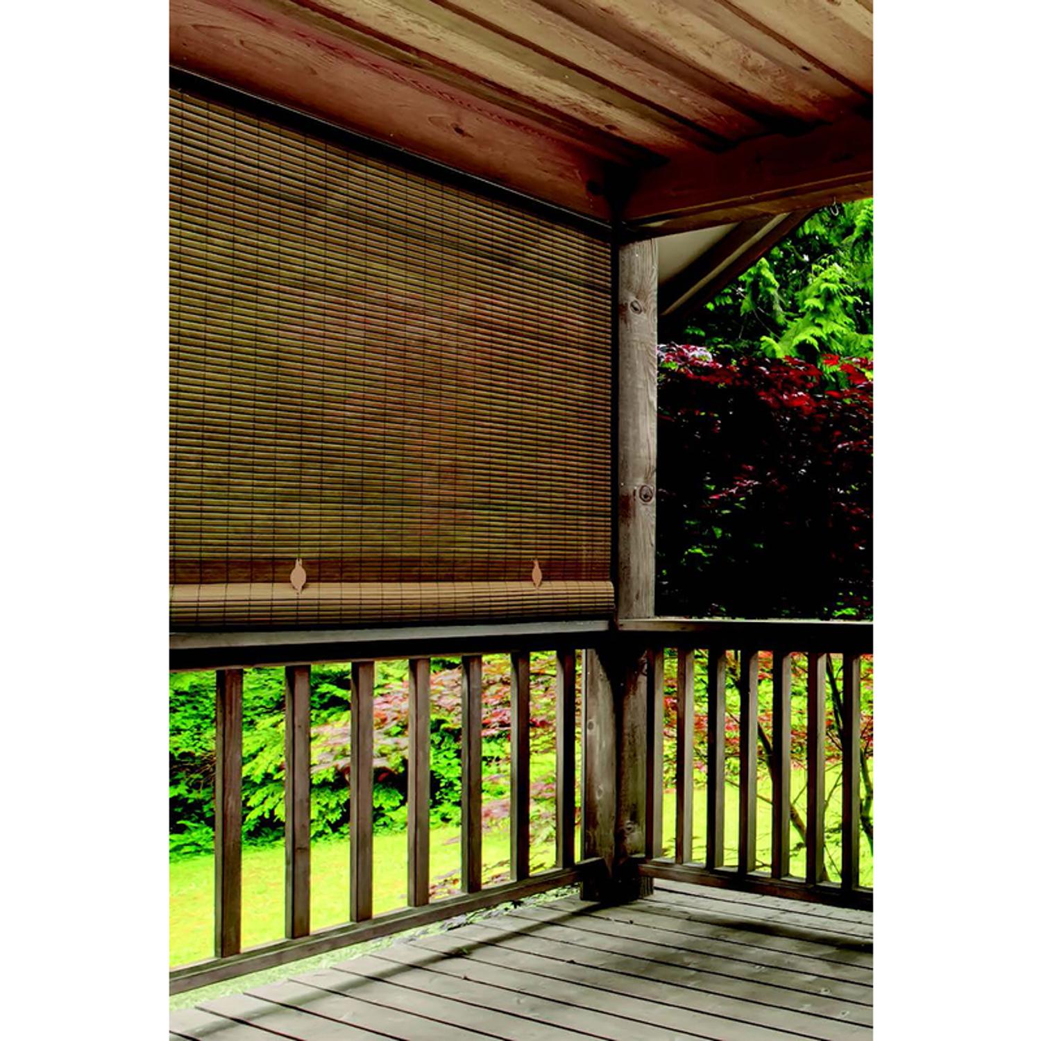 Radiance Vinyl Rollup Shade 60 in. W X 72 in. H Bamboo Cordless
