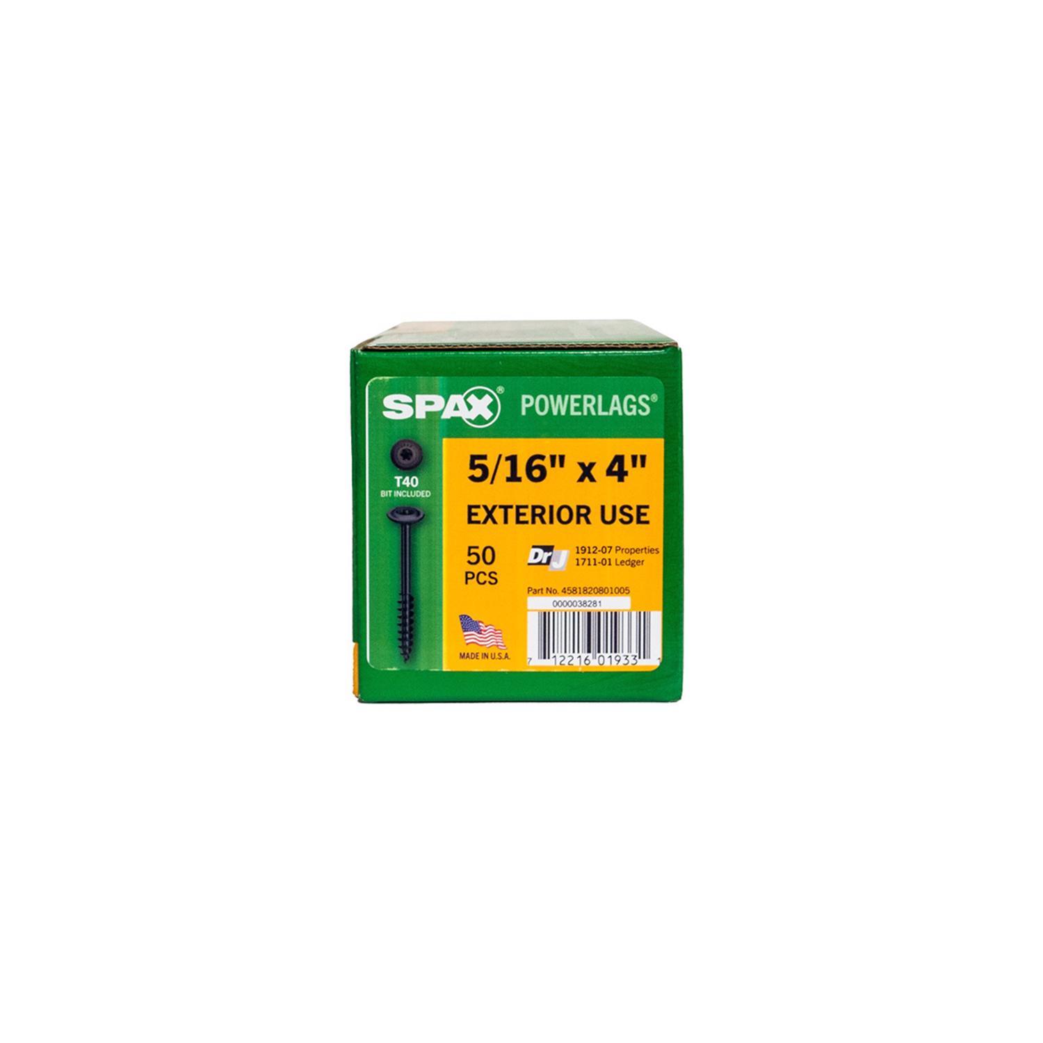 SPAX PowerLags 5/16 in. in. X 4 in. L T-40 Washer Head Serrated Structural Screws