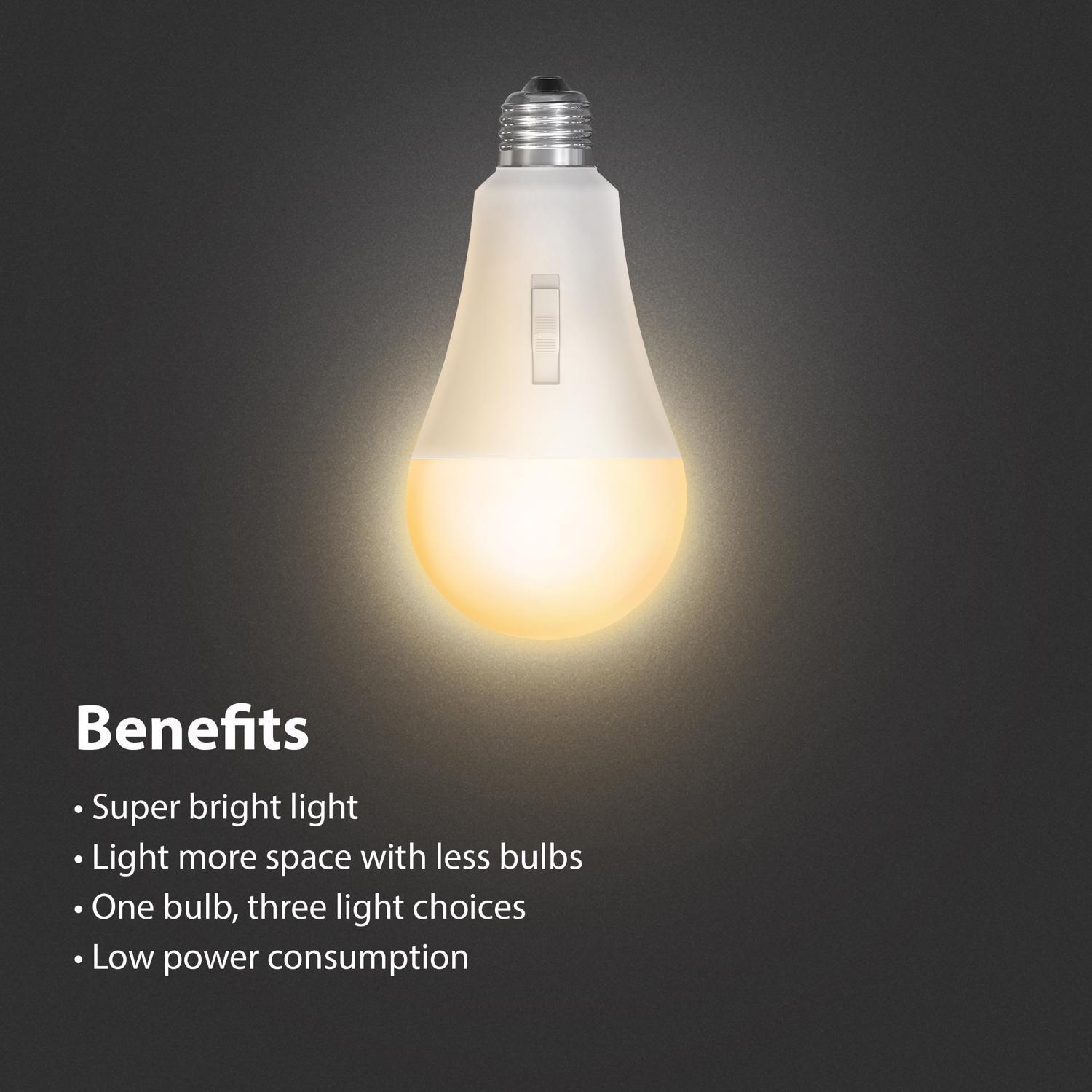 Feit A23 E26 (Medium) LED Bulb Adjustable White 300 Watt Equivalence 1 pk