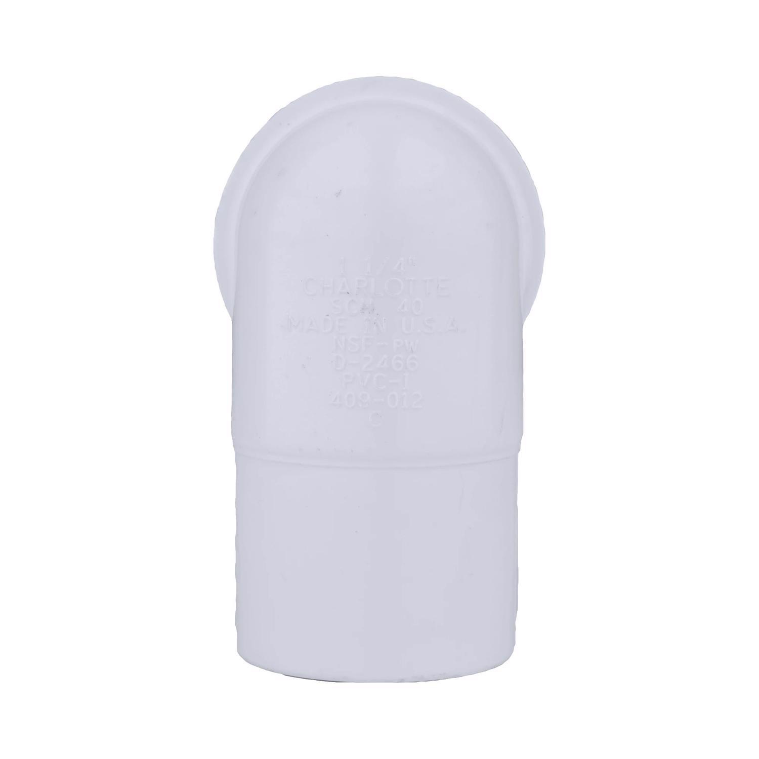 Charlotte Pipe Schedule 40 1-1/4 in. Spigot X 1-1/4 in. D Slip PVC 90 Degree Street Elbow 1 pk