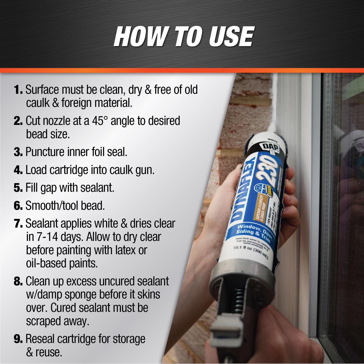 DAP Dynaflex 230 Clear Premium Latex Door/Siding/ Window Sealant 10.1 oz