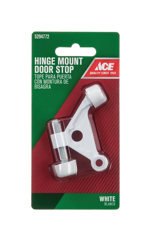 Ace 2-5/8 in. W Metal White Hinge Pin Door Stop Mounts to door and wall 0 in.