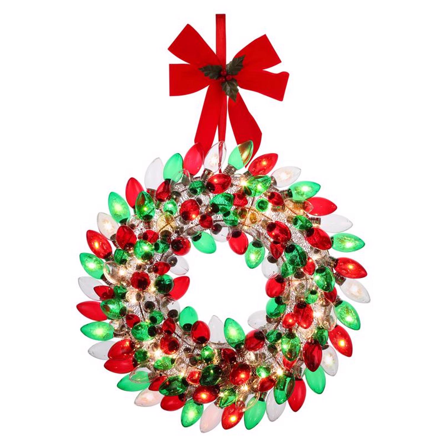 Mr. Christmas 18 in. D LED Prelit Multicolored Bulb Wreath