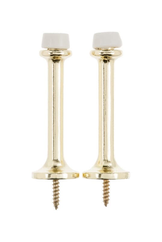 Ace 3 in. W Metal Bright Gold Rigid Door Stop Mounts to door and wall 1/8 in.