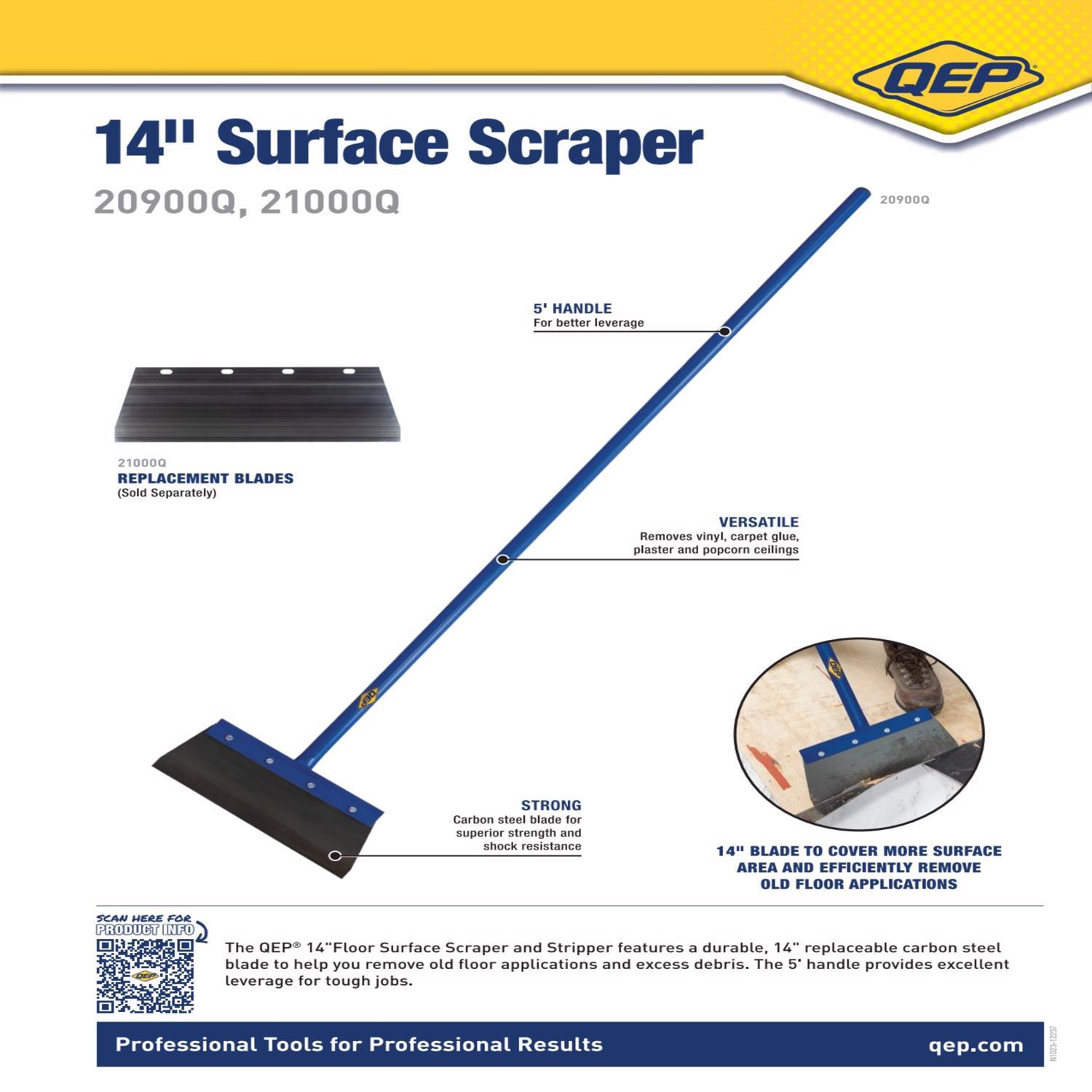 QEP 63.7 in. H X 1.25 in. W X 13.9 in. L Carbon Steel Floor Scraper 1 pc