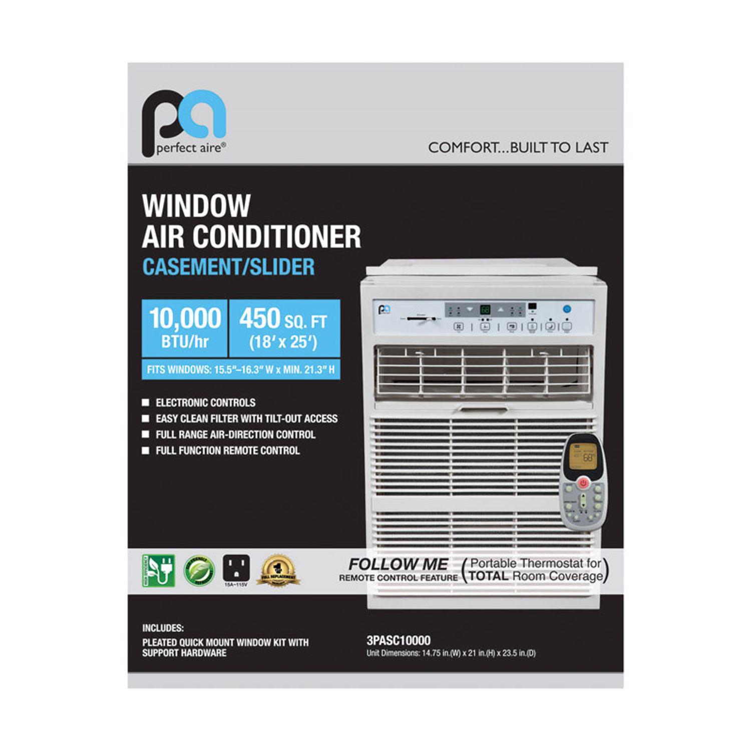 Perfect Aire 10000 BTU 115 V Casement Air Conditioner w/Remote 400-450 sq ft