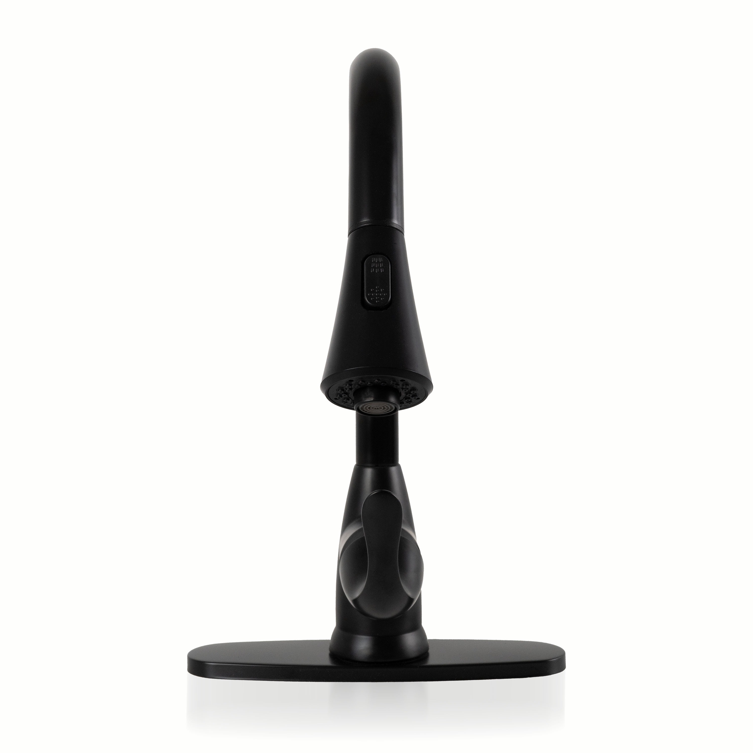 MSI 1-HANDLE PULL-DOWN SPRAYER KITCHEN FAUCET WITH DECKPLATE - 803 MATTE BLACK