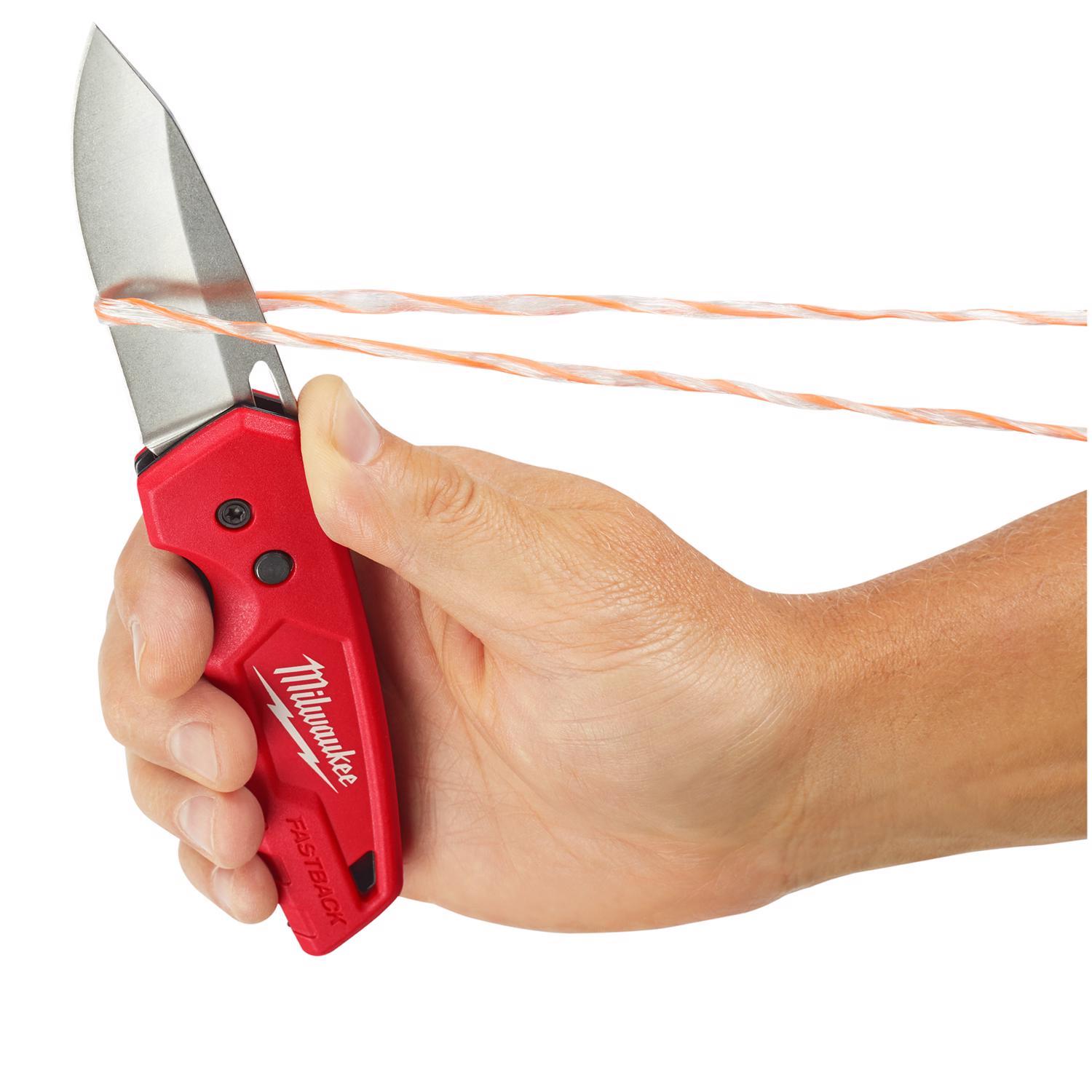 Milwaukee Fastback 7.75 in. Press and Flip Folding Pocket Knife Red 1 pc