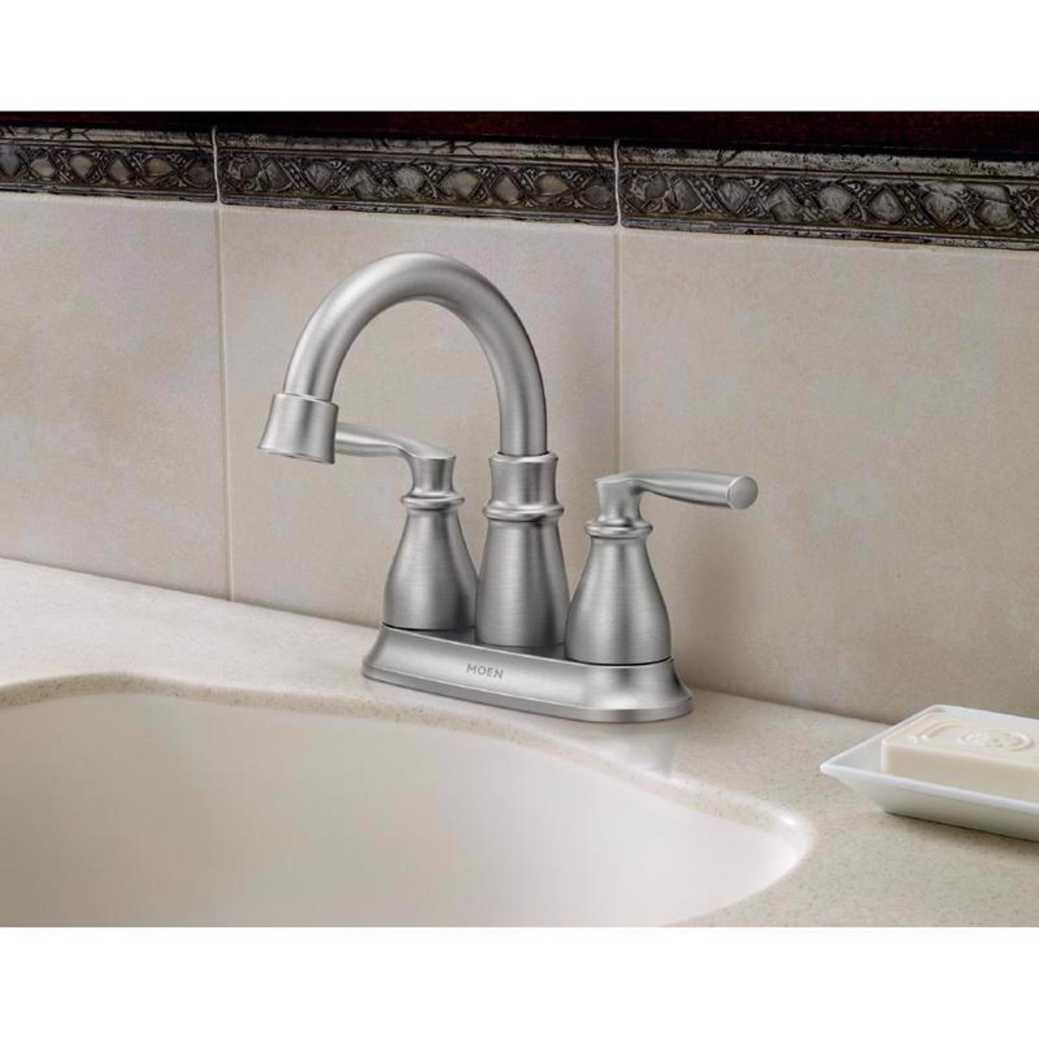 Moen Hilliard Brushed Nickel Bathroom Faucet 4 in.