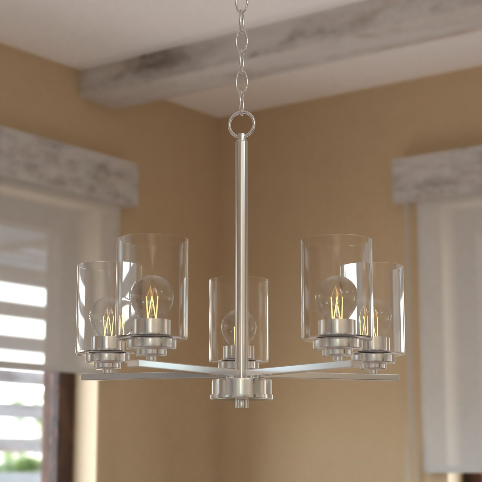 Vaxcel Lighting H0314 Park Ridge 5 Light 21 in.W Chandelier - Nickel