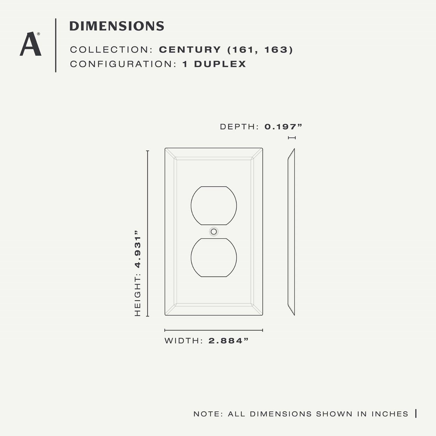 Amerelle Century Aged Bronze 1 gang Stamped Steel Duplex Wall Plate 1 pk