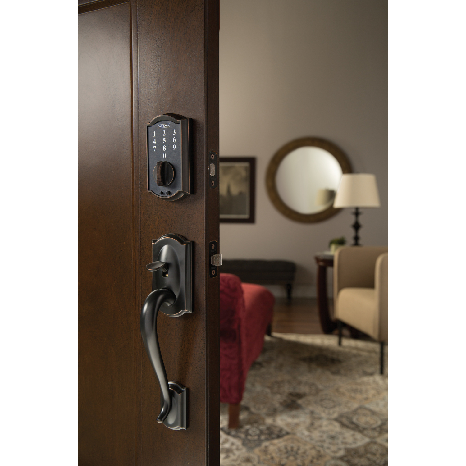 Schlage Aged Bronze Steel Electronic Keypad Entry Lock Stine Home