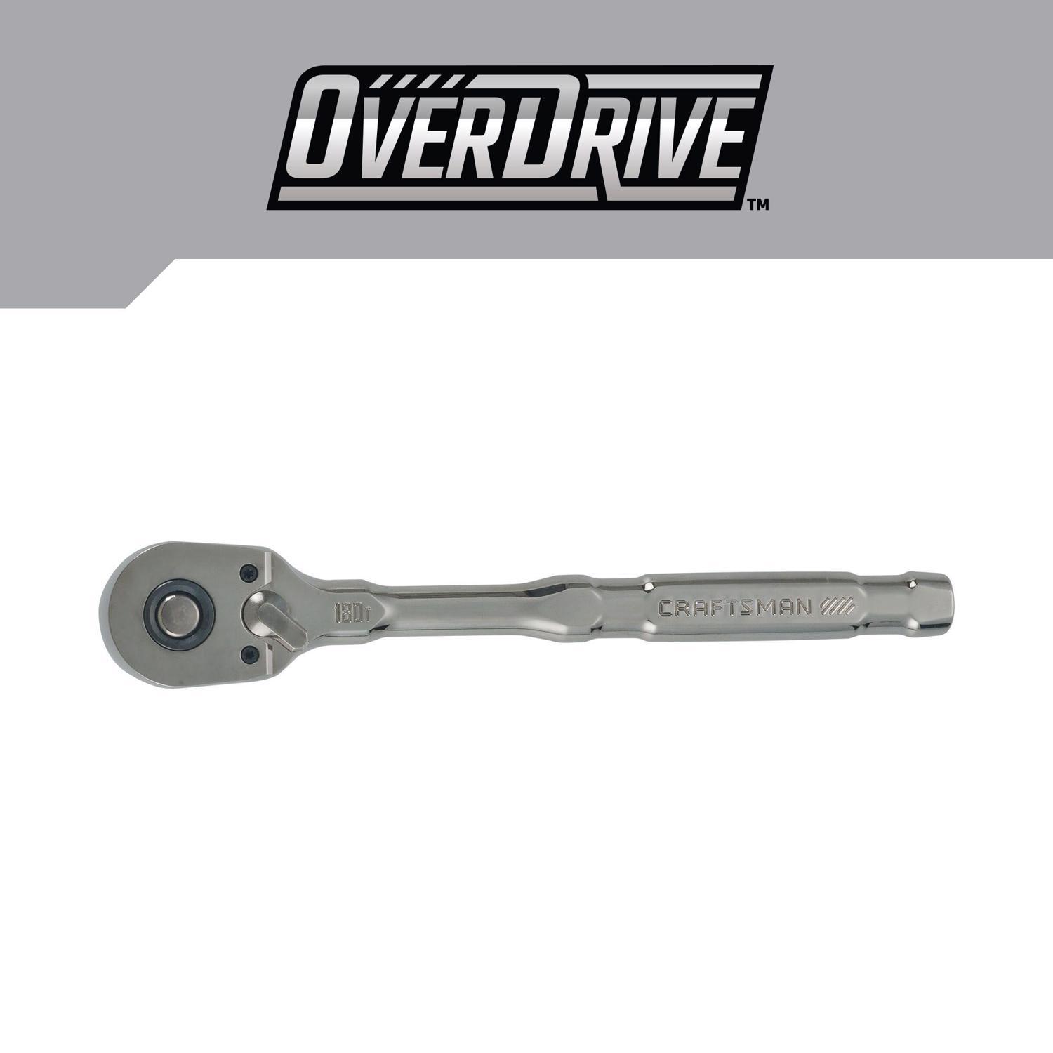 Craftsman OVERDRIVE 3/8 in. drive Pear Head Ratchet 180 teeth