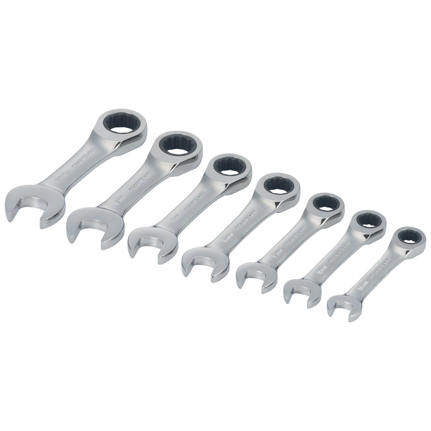 CRAFTSMAN Metric Stubby Ratcheting Combination Wrench Set 7 pc