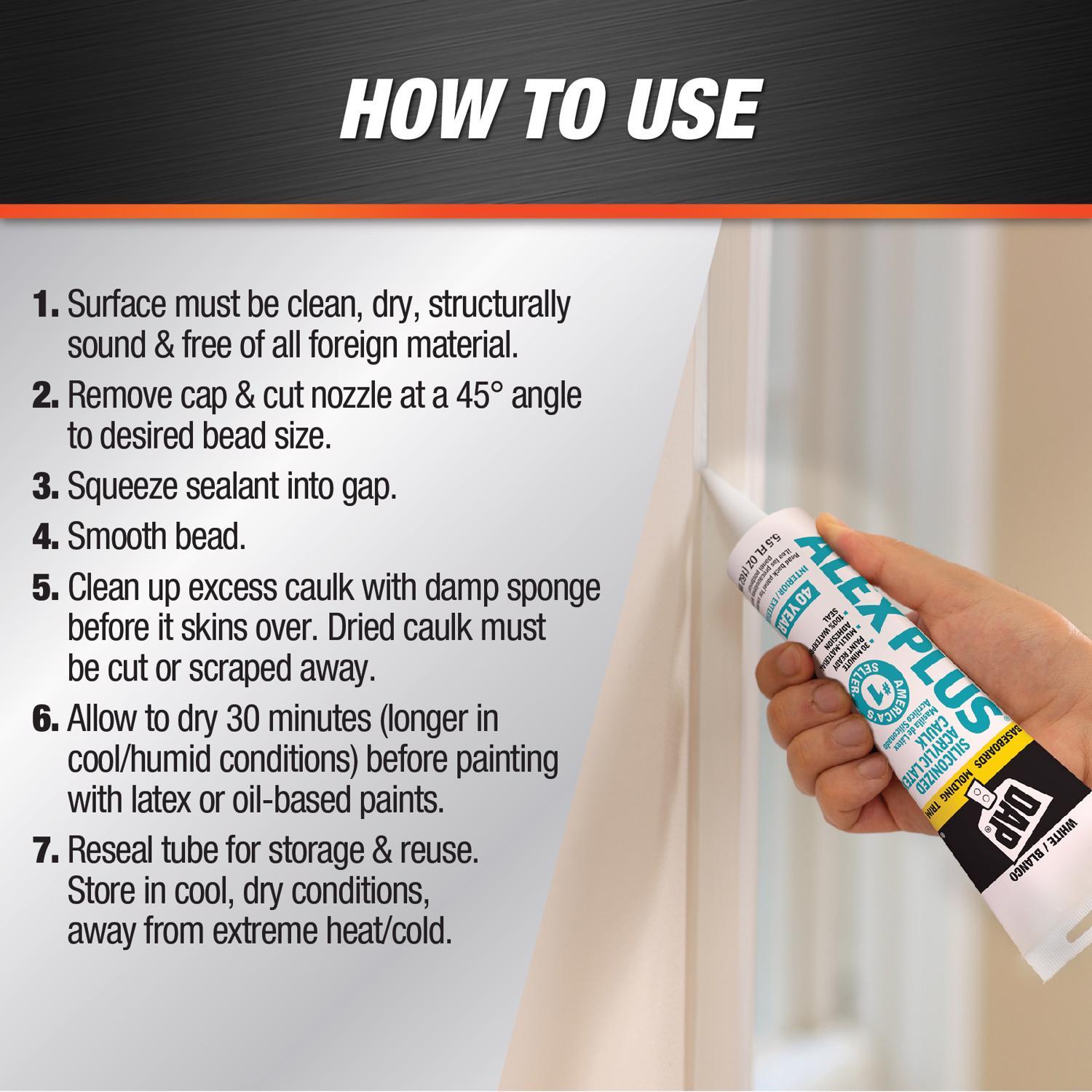 DAP Alex Plus White Acrylic All Purpose Caulk 5.5 oz