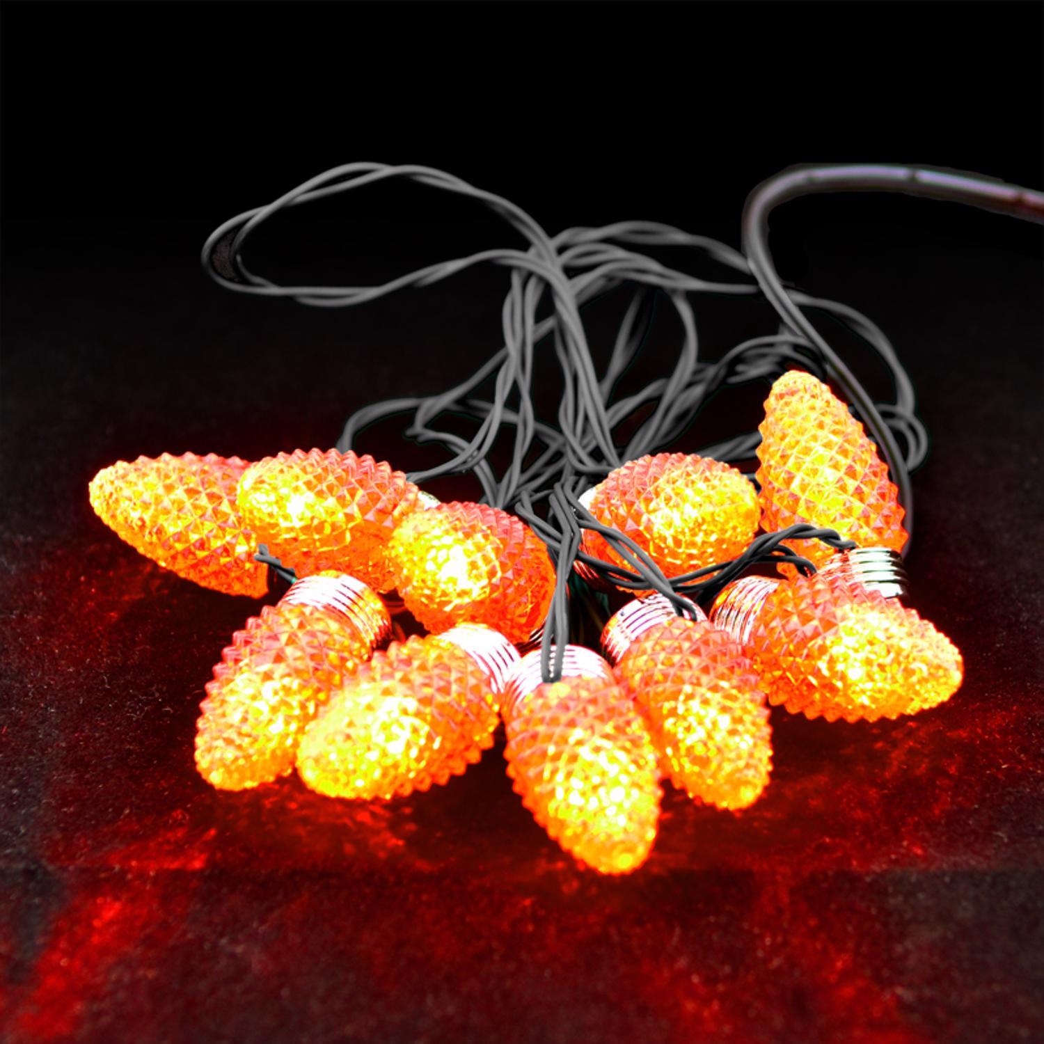 Magic Seasons Orange/Purple 9 in. Prelit String Lights