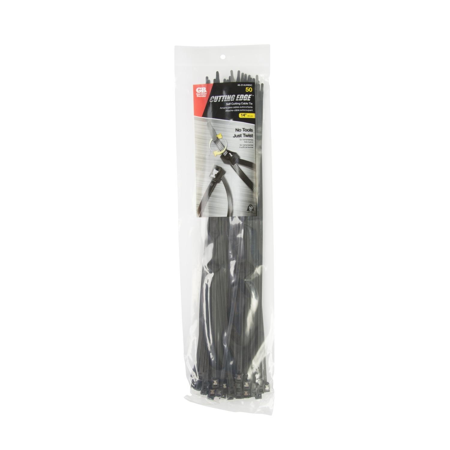 Gardner Bender 14 in. L Black Self-Cutting Cable Tie 50 pk