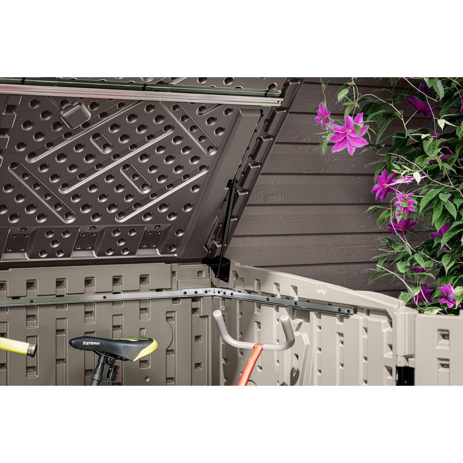 Suncast The Stow-Away 6 ft. x 4 ft. Resin Horizontal Pent Storage Shed with Floor Kit