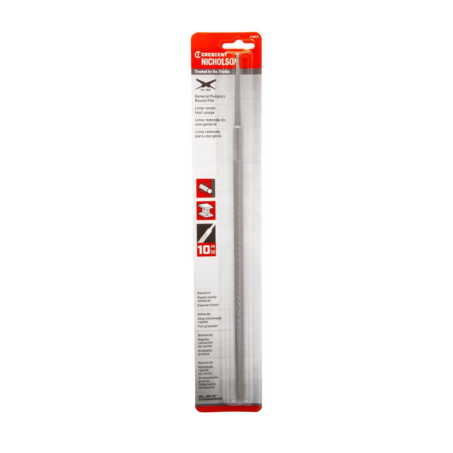 Crescent Nicholson 10 in. L X 3/8 in. W High Carbon Steel Bastard Cut File 1 pc