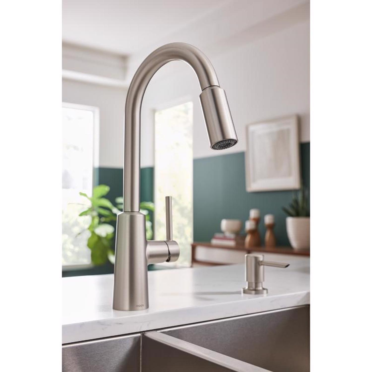 Moen Nori One Handle Stainless Steel Pull-Down Kitchen Faucet