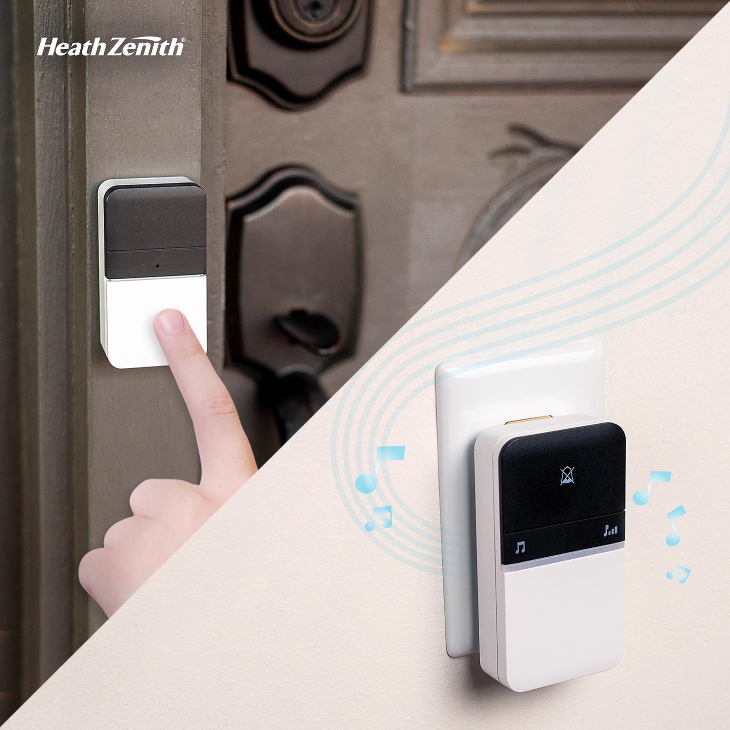 Heath Zenith Piezo Black/White Plastic Wireless Door Chime Bell