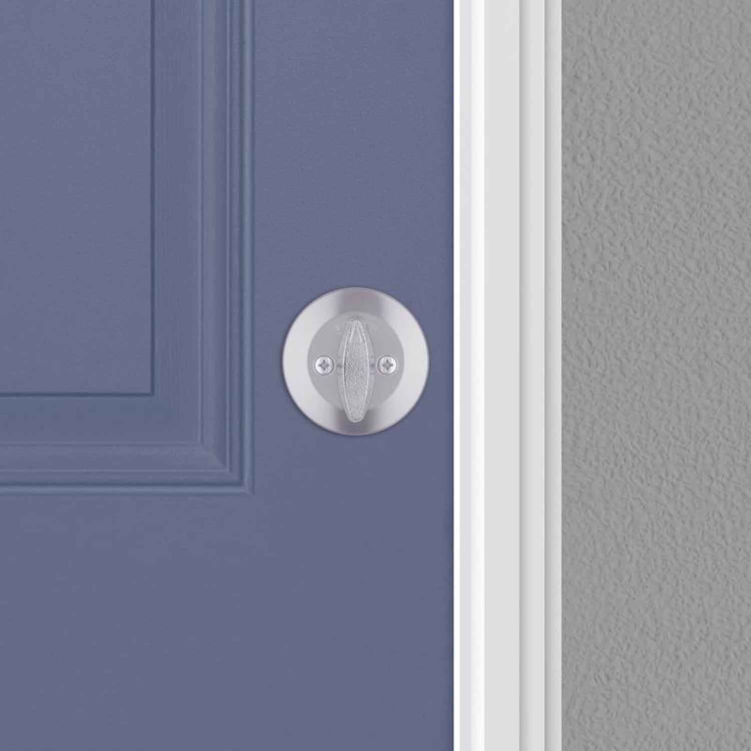 Kwikset SmartKey Security Satin Chrome Metal Single Cylinder Deadbolt