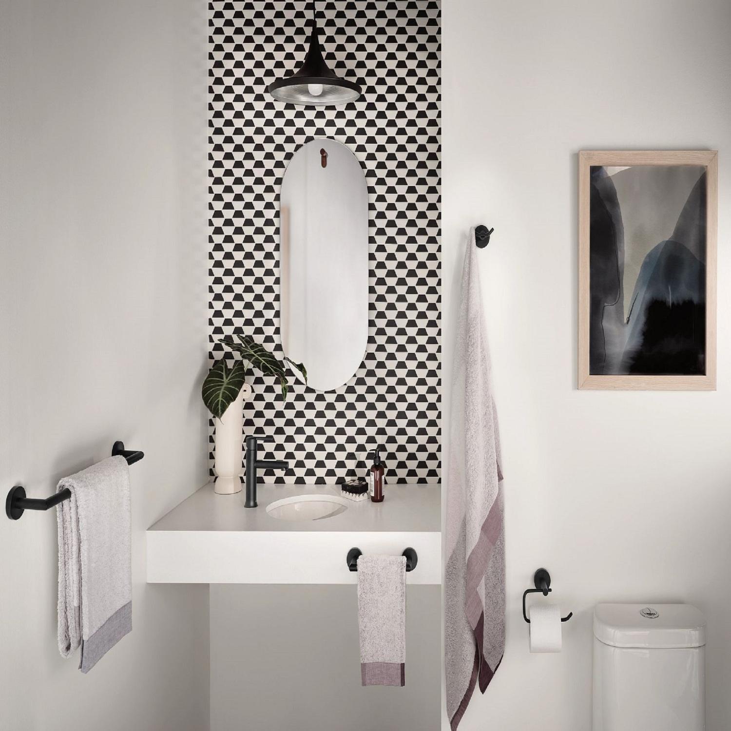 Moen Arlys Matte Black Towel Bar 7.25 in. L Zinc