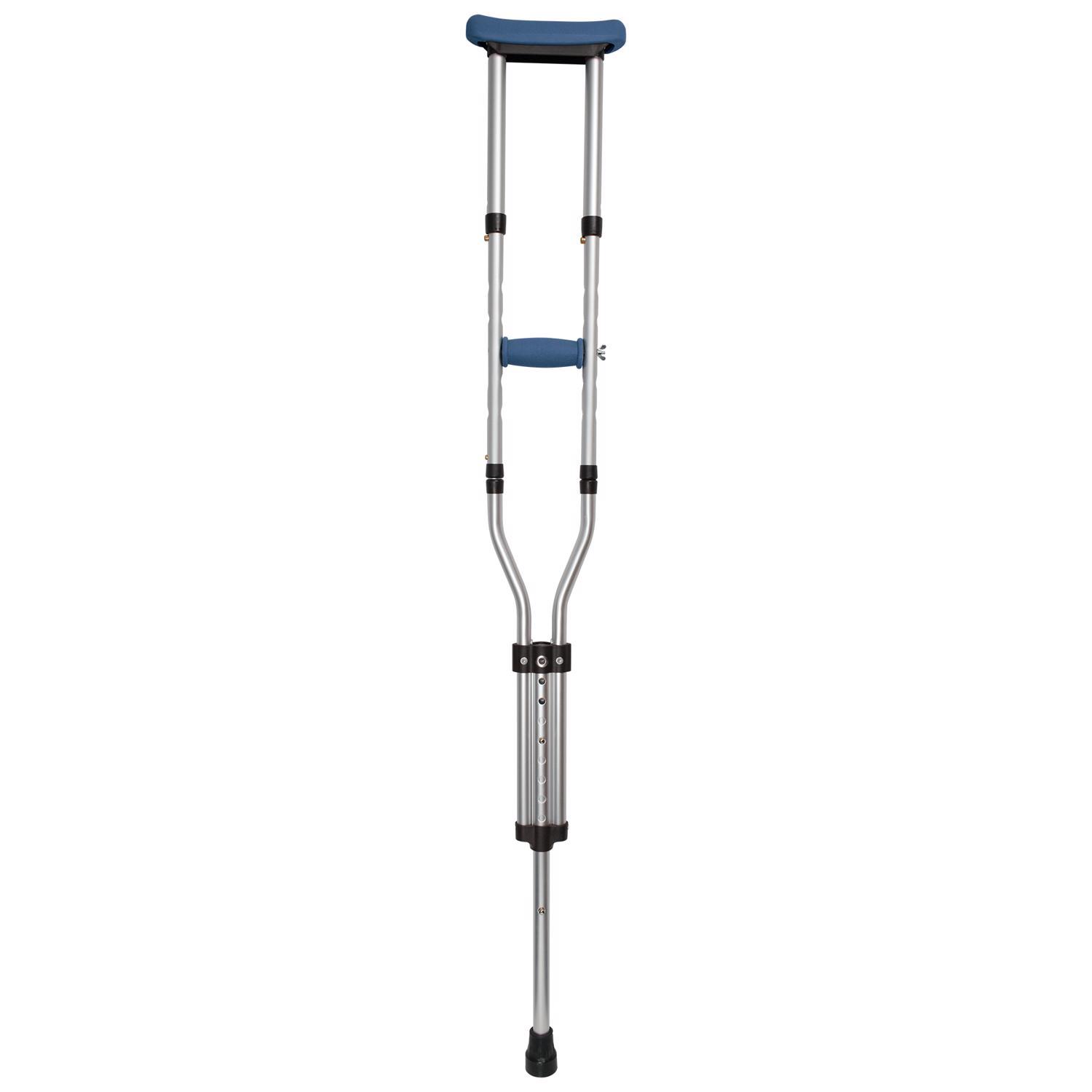 Carex Health Brands Blue Folding Crutches Aluminum/Plastic 58 in. H X 8 in. L