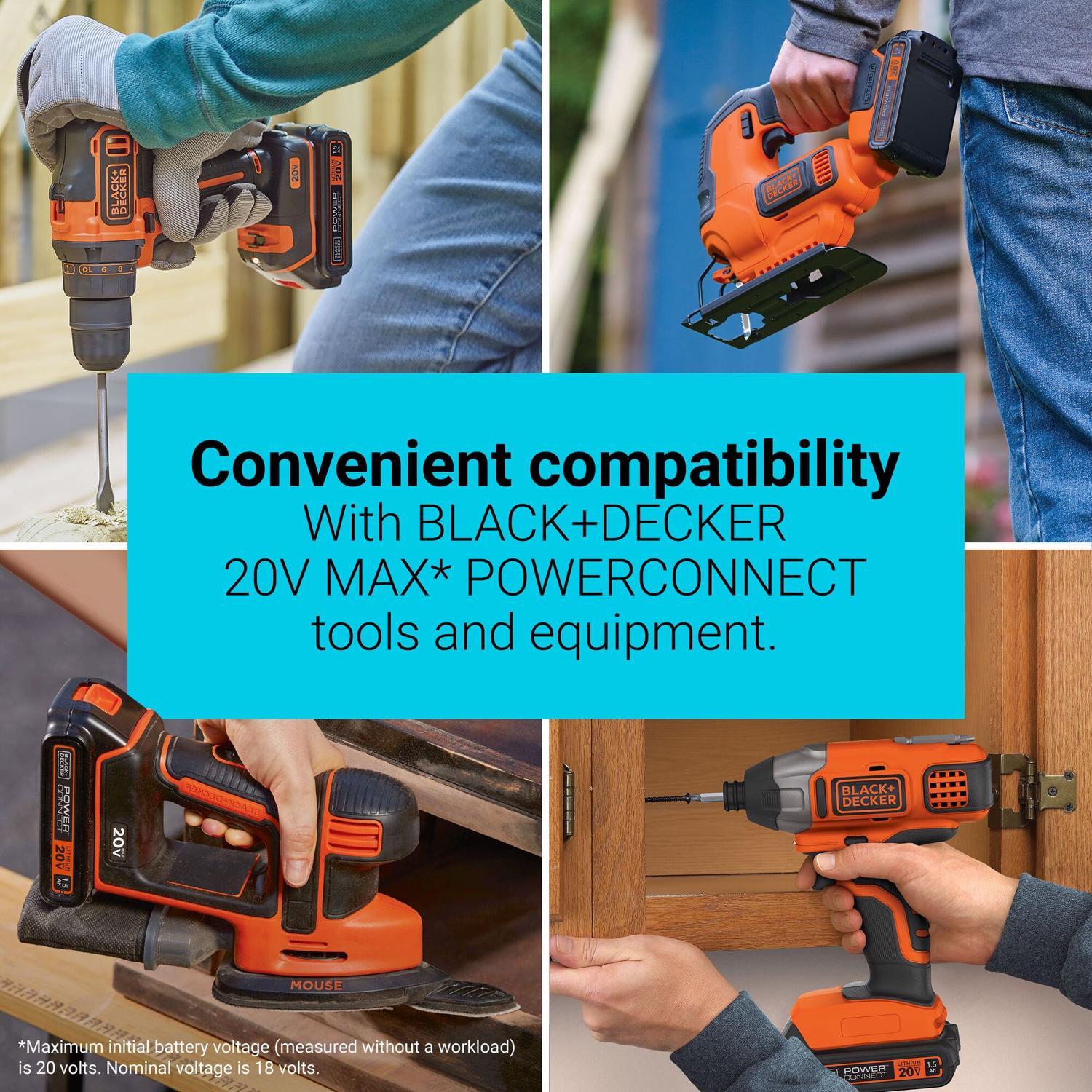 Black+Decker 20V MAX LBXR20 1.5 Ah Lithium-Ion Battery 1 pc