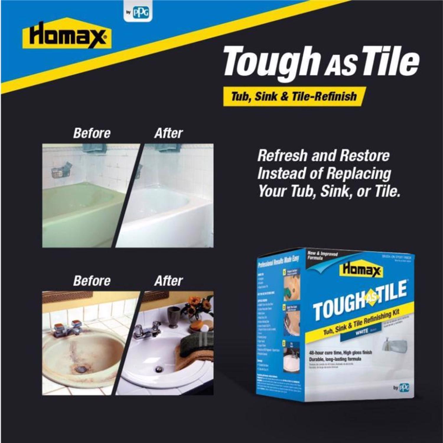 Homax Tough As Tile Gloss White Tub and Tile Refinishing Epoxy Interior 26 oz