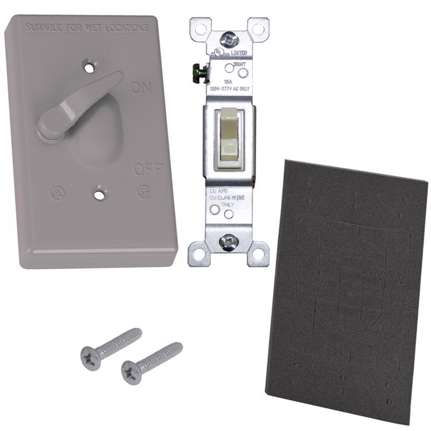 Sigma Engineered Solutions Rectangle Metal 1 gang 4.57 in. H X 2.83 in. W Toggle Switch and Cover