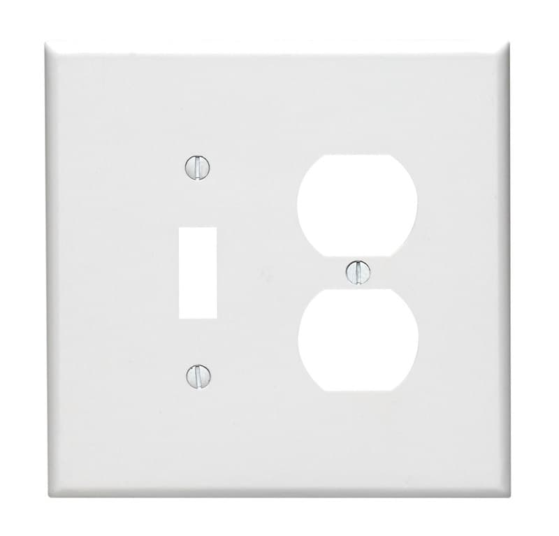 Leviton White 2 gang Thermoset Plastic Duplex/Toggle Wall Plate 1 pk