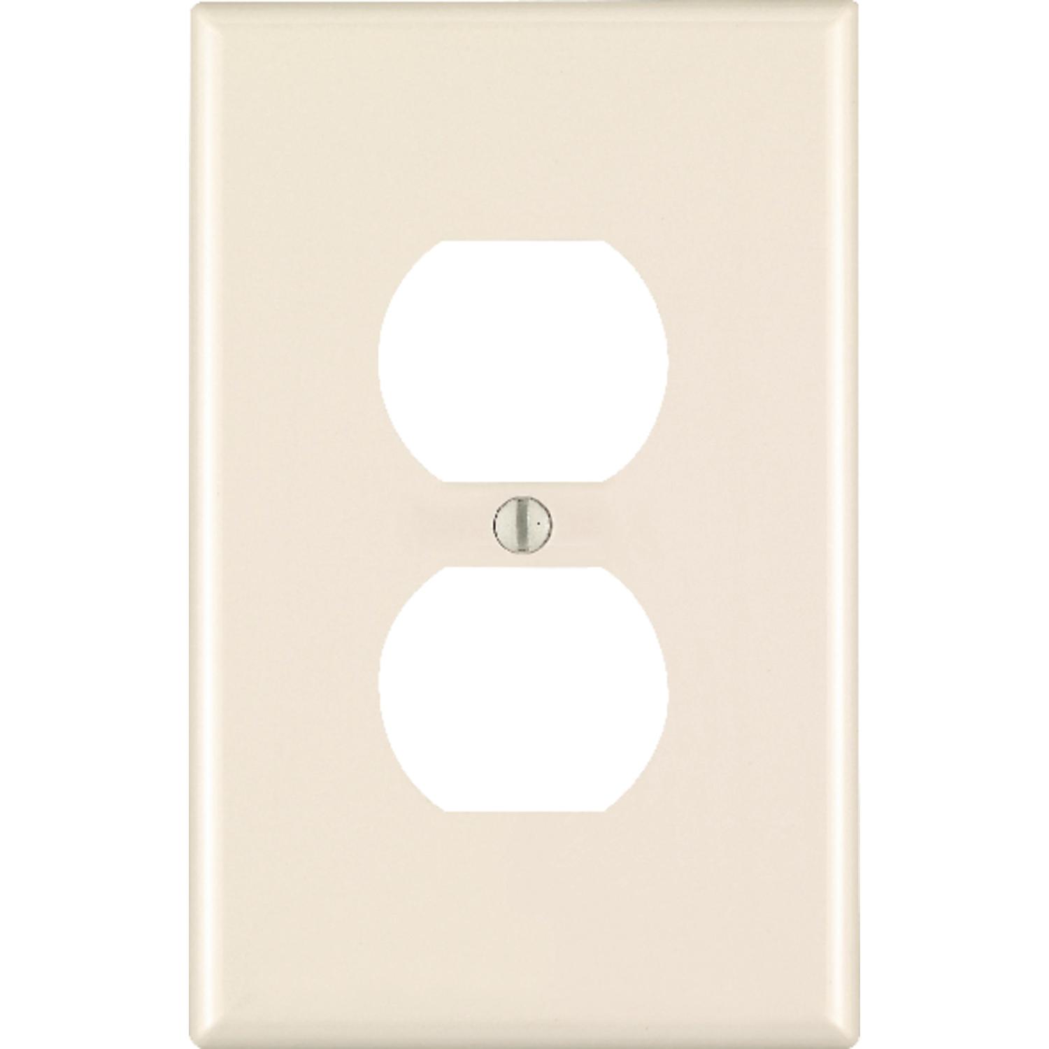 Leviton Almond 1 gang Nylon Duplex Wall Plate 1 pk