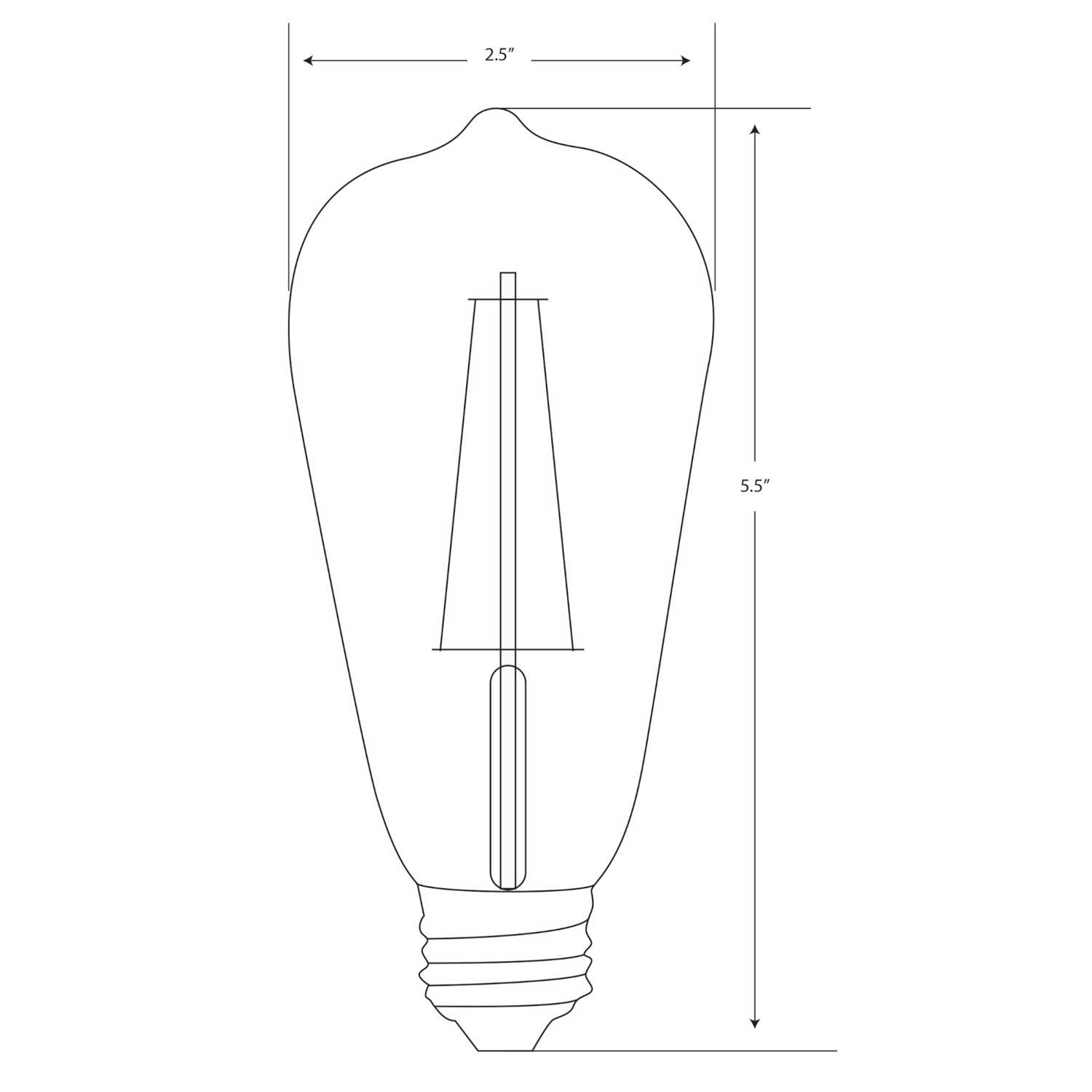Feit ST19 E26 (Medium) LED Bulb Soft White 60 Watt Equivalence 1 pk