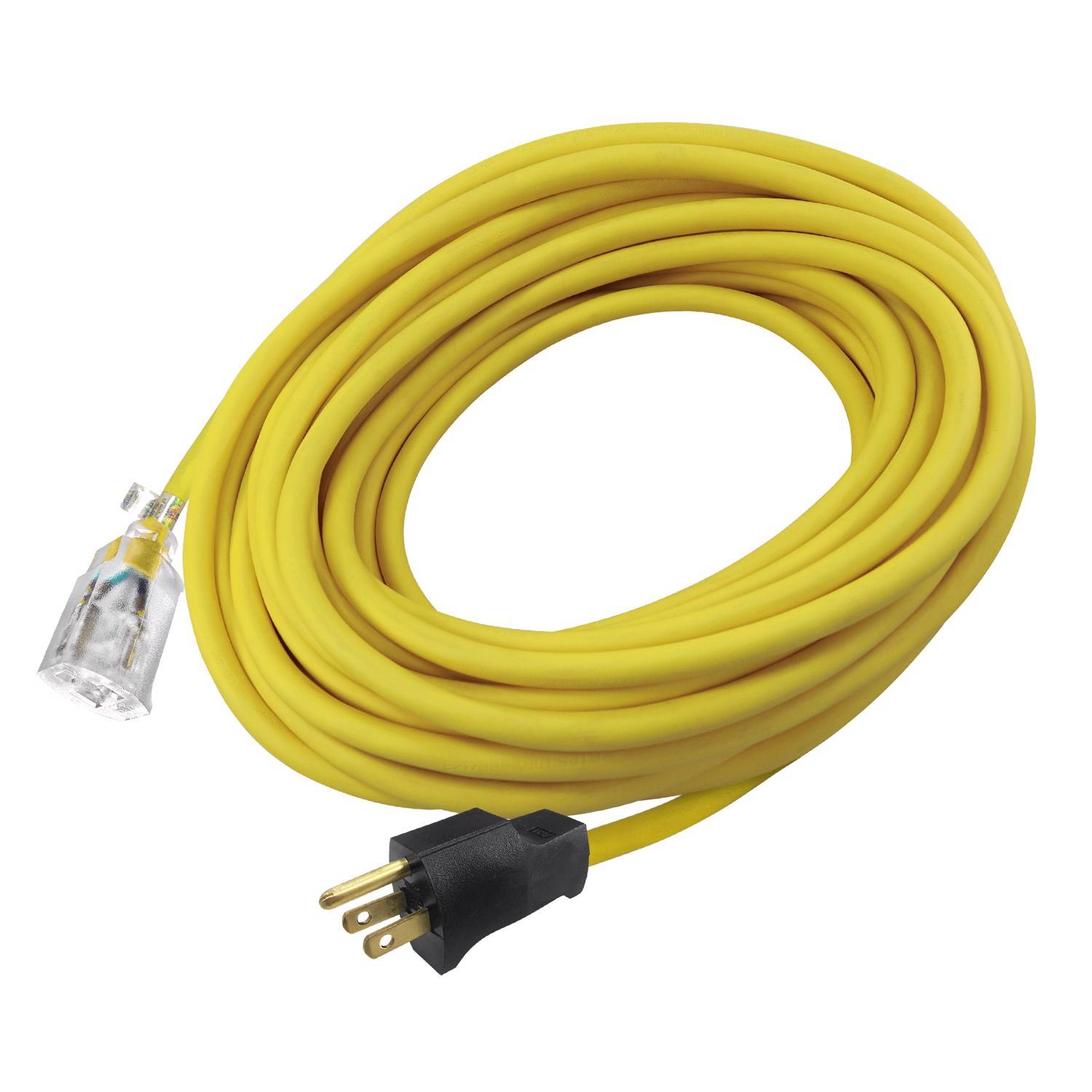 Ace Indoor or Outdoor 100 ft. L Yellow Extension Cord 12/3 SJTW
