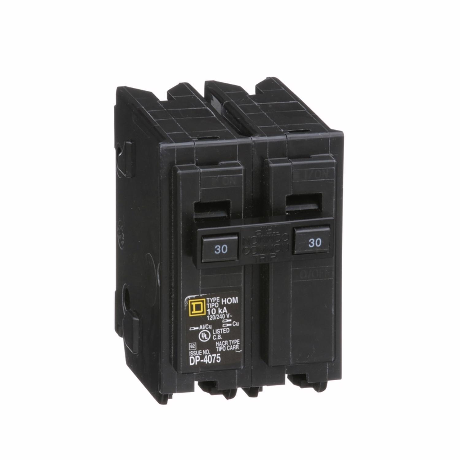 Square D HomeLine 30 amps Surge 2-Pole Circuit Breaker