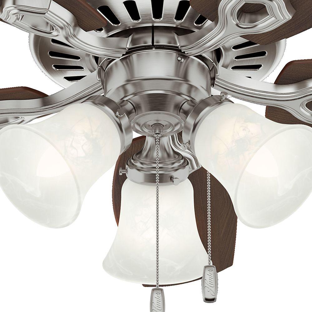 Hunter 42" Indoor Brushed Nickel Ceiling Fan with Light Kit